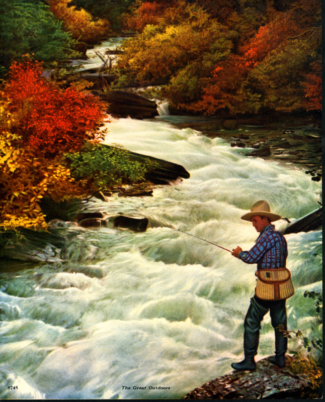 Vintage calendar fishing prints (19101940)